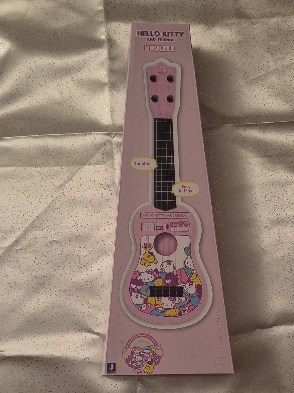 Hello Kitty Pink Toy Ukulele with Multicolor Character Art